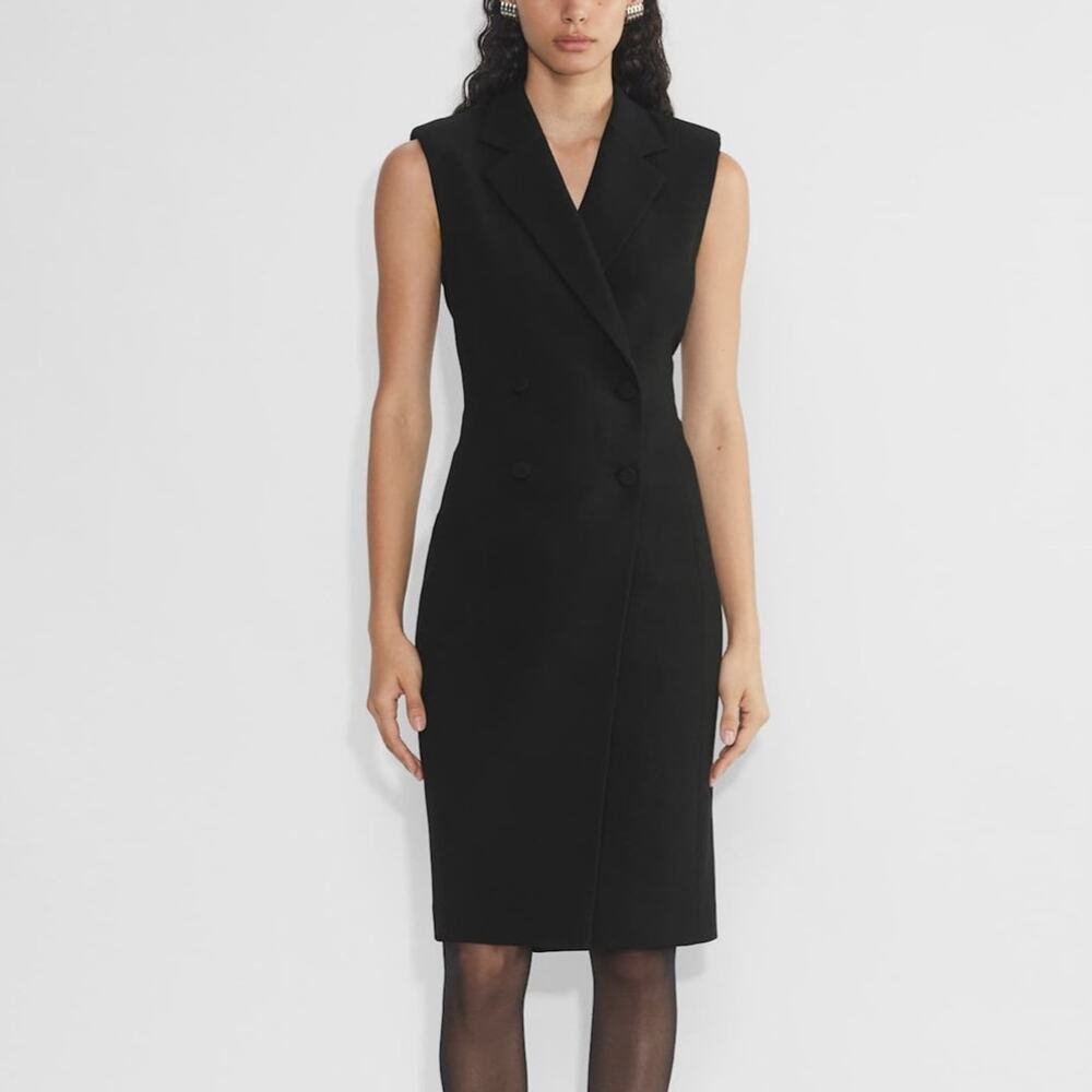 Babaton (6) Candidate Black Sleeveless Blazer Midi Dress Career Minimalist